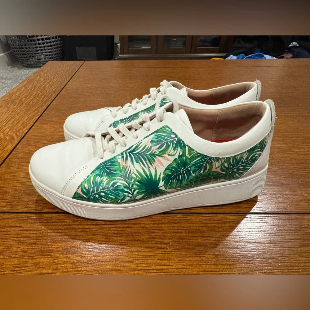 Fit Flop Women's White Leather Sneaker Tropical Comfort Shoes White Size 8 EUC!! - Picture 4 of 9